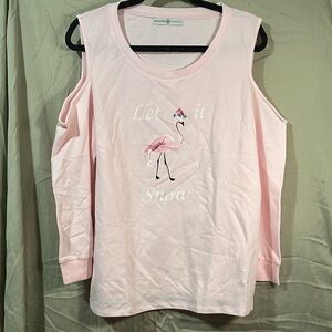 Pink Flamingo Cold Shoulder Top